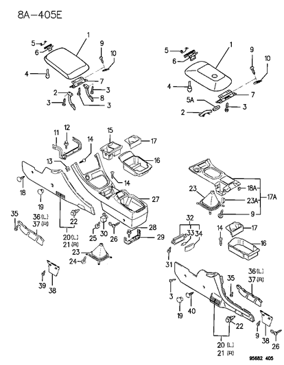New 1991-2005 Fits Chrysler Avenger Stop/Bumper-Floor Console - Part # MB604673