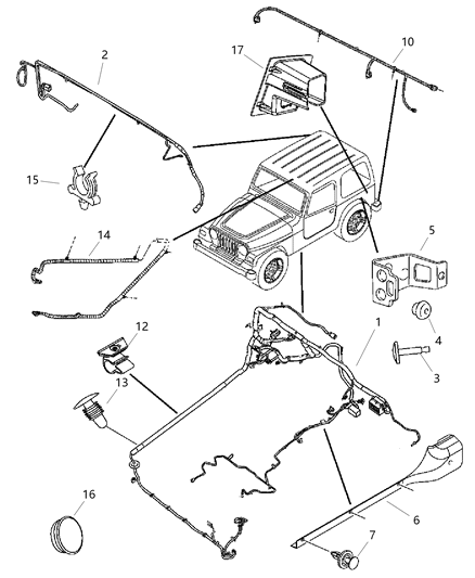 New 2006 Fits Chrysler Wrangler Wiring-Body - Part # 56055144AB