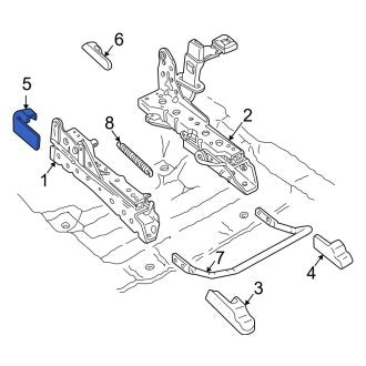 New OEM 2007-2011 Ford Crown Victoria Rear Right Outer Seat Track Cover, Part # 6W1Z-5461748-DD