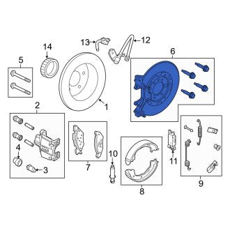 New OEM Rear Disc Brake Caliper Bracket Fits, 2003-2011 Ford Crown Victoria - Part # 6W1Z2B582C