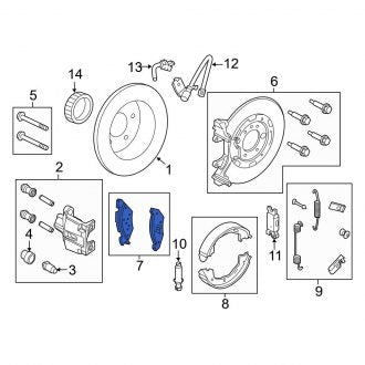 New OEM Rear Disc Brake Pad Set Fits, 2003-2011 Ford Crown Victoria - Part # 4U2Z2V200CA