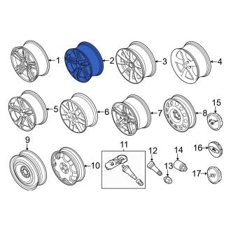 New OEM Wheel Fits, 2010-2014 Ford Mustang - Part # 9R3Z1007A