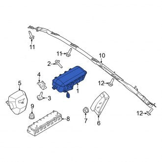 New OEM Upper Instrument Panel Air Bag Fits, 2024 Ford Mustang - Part # PR3Z63044A74A