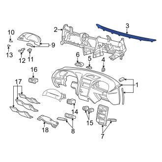 New OEM Windshield Defroster Nozzle Fits, 1999-2001 Ford Mustang - Part # XR3Z63044E82AAB