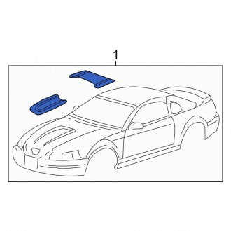 New OEM Upper Trim Stripe Tape Fits, 2003-2004 Ford Mustang - Part # 3R3Z6320000AAC