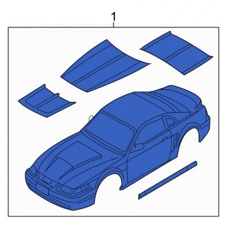 New OEM Upper Trim Stripe Tape Fits, 2004 Ford Mustang - Part # 4R3Z6320000FAA