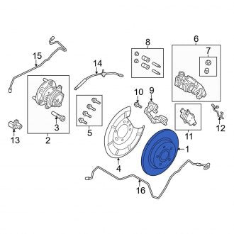 New OEM Rear Disc Brake Rotor Fits, 2013-2018 Ford C-MAX - Part # CV6Z2C026C