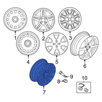 New OEM Wheel Fits, 2002-2004 Ford Focus - Part # 3M5Z1007AB