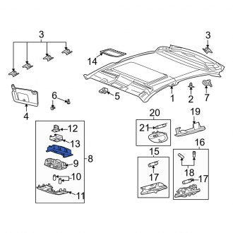 New OEM Upper Overhead Console Fits, 2009-2011 Ford Focus - Part # 9S4Z54519A70BA