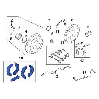 New OEM Rear Drum Brake Shoe Fits, 2000-2011 Ford Focus - Part # LU2Z2V200C