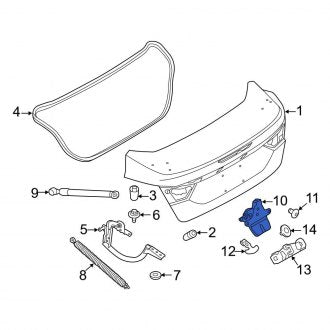 New OEM Rear Deck Lid Latch Fits, 2012-2018 Ford Focus - Part # BM5Z5443150B