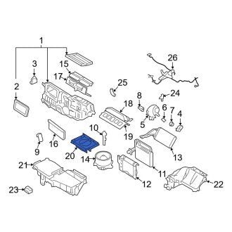 New OEM Upper HVAC Unit Case Fits, 2006-2009 Ford Fusion - Part # 6E5Z19C974AA