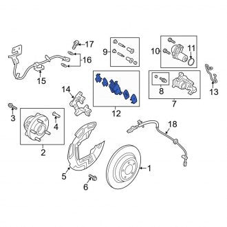 New OEM Rear Disc Brake Pad Set Fits, 2013-2020 Ford Fusion - Part # DG9Z2200N