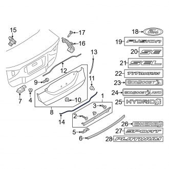 New OEM Lower Deck Lid Seal Fits, 2013-2018 Ford Fusion - Part # DS7Z54021A46D