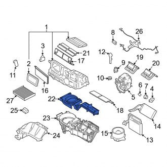 New OEM Upper HVAC Unit Case Fits, 2010-2012 Ford Fusion - Part # AE5Z19930C