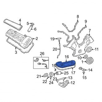 New OEM Upper Engine Oil Pan Fits, 2002 Ford Thunderbird - Part # XW4Z6675AA
