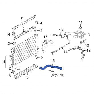 New OEM Upper Radiator Coolant Hose Fits, 2017-2020 Lincoln Continental - Part # G3GZ8260C