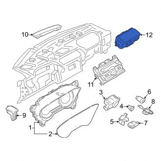 New OEM Upper Instrument Panel Air Bag Fits, 2017-2020 Lincoln Continental - Part # JD9Z54044A74A