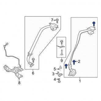 New OEM Upper Seat Belt Lap and Shoulder Belt Bolt Fits, 2017-2020 Lincoln Continental - Part # W504776S437M