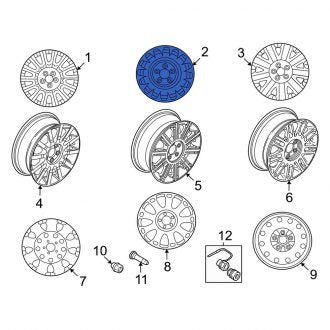 New OEM Wheel Fits, 2003-2004 Lincoln Town Car - Part # 3W1Z1007CA