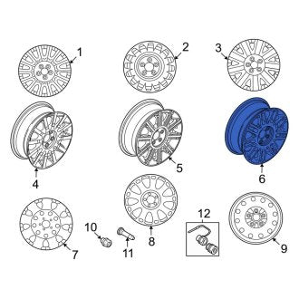 New OEM Wheel Fits, 2003-2004 Lincoln Town Car - Part # 3W1Z1007DA