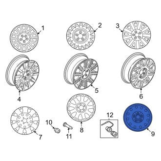 New OEM Wheel Fits, 2005-2011 Lincoln Town Car - Part # 6W1Z1007B