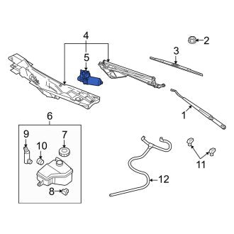 New OEM Windshield Wiper Motor Fits, 2003-2004 Lincoln Town Car - Part # 6W1Z17V508BA