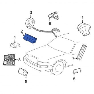 New OEM Upper Instrument Panel Air Bag Fits, 2003-2004 Lincoln Town Car - Part # 3W1Z54044A74AAB