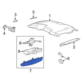 New OEM Upper Overhead Console Fits, 2004-2005 Lincoln Town Car - Part # 4W1Z54519A70DAD