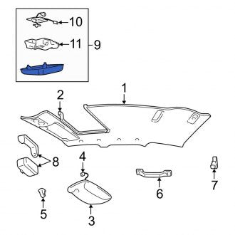 New OEM Upper Overhead Console Fits, 2003 Lincoln Town Car - Part # 3W1Z54519A70DAB