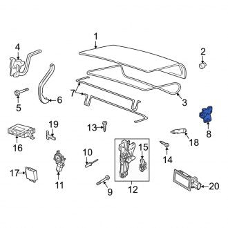 New OEM Rear Deck Lid Latch Fits, 2008-2011 Lincoln Town Car - Part # 8W1Z5443200A