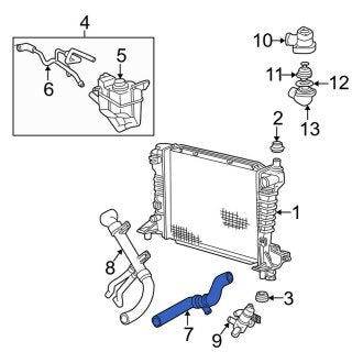 New OEM Upper Radiator Coolant Hose Fits, 2000-2002 Lincoln LS - Part # YW4Z8B502AA