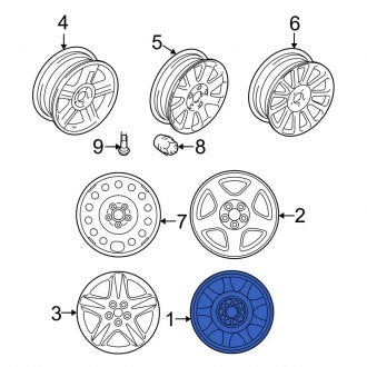 New OEM Wheel Fits, 2000 Lincoln LS - Part # XW4Z1007AA