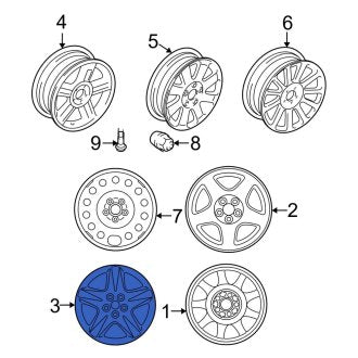 New OEM Wheel Fits, 2000-2001 Lincoln LS - Part # XW4Z1007JA