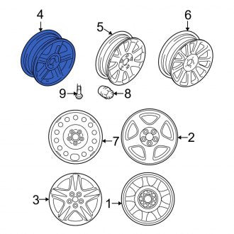 New OEM Wheel Fits, 2000-2002 Lincoln LS - Part # XW4Z1007HA