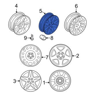 New OEM Wheel Fits, 2001-2003 Lincoln LS - Part # 1W4Z1007AA