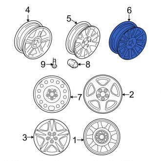 New OEM Wheel Fits, 2003 Lincoln LS - Part # 3W4Z1007BA