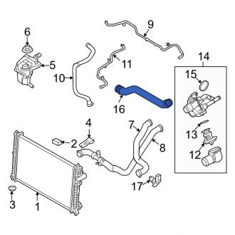 New OEM Upper Radiator Coolant Hose Fits, 2007-2012 Lincoln MKZ - Part # 7H6Z8260C