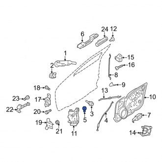 New OEM Rear Door Latch Assembly Bushing Fits, 2007-2012 Lincoln MKZ - Part # D2VY65219A38B