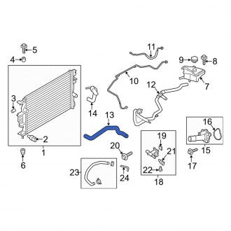 New OEM Upper Radiator Coolant Hose Fits, 2013-2016 Lincoln MKZ - Part # DG9Z8260E