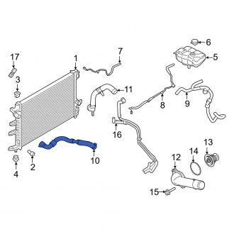 New OEM Upper Radiator Coolant Hose Fits, 2017-2020 Lincoln MKZ - Part # HP5Z8260B