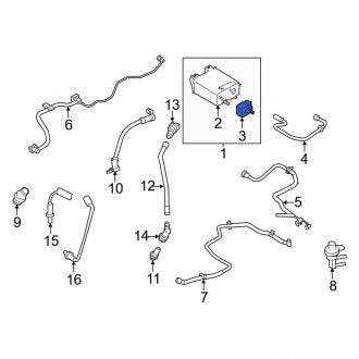 New OEM Vapor Canister Purge Solenoid Fits, 2013-2014 Lincoln MKZ - Part # CU5Z9C915A