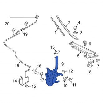 New OEM Washer Fluid Reservoir Fits, 2013-2016 Lincoln MKZ - Part # DP5Z17618A