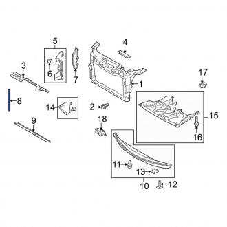 New OEM Upper Radiator Support Air Deflector Seal Fits, 2010-2019 Lincoln MKT - Part # AA8Z19892A