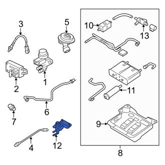 New OEM Vapor Canister Purge Solenoid Fits, 1998-2004 Mercury Grand Marquis - Part # F8AZ9C915AB