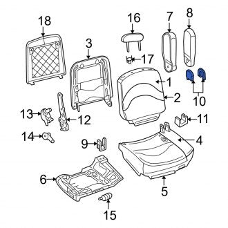 New OEM Upper Seat Armrest Cap Fits, 2003-2005 Mercury Grand Marquis - Part # 3W7Z54672A28AAA