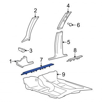 New OEM 2006 Mercury Grand Marquis Front Left Door Sill Plate, Part # 6W3Z-5413209-AAC
