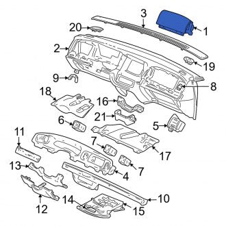 New OEM Upper Instrument Panel Air Bag Fits, 1999-2000 Mercury Grand Marquis - Part # XW7Z54044A74AAA