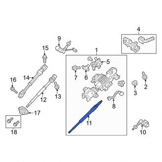 New OEM Upper Steering Shaft Fits, 2007-2014 Ford Expedition - Part # 9L3Z3B676A