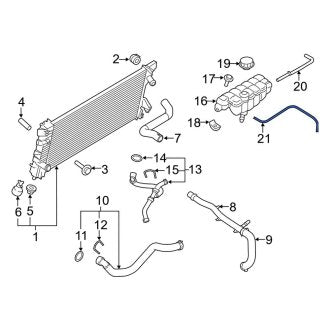 New OEM Lower Engine Coolant Overflow Hose Fits, 2015-2020 Ford F-150 - Part # FL3Z8A365A